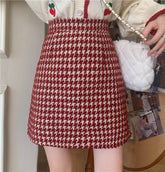 Minifalda de tweed con pata de gallo